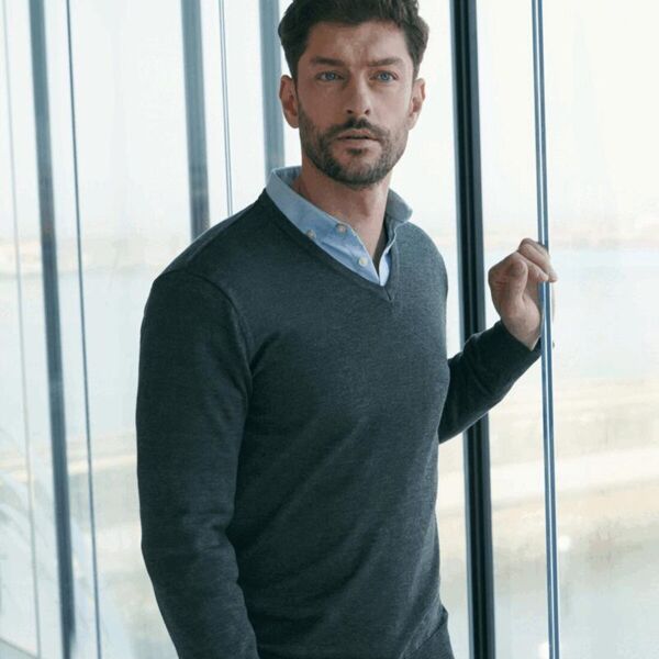 MENS 12GG V NECK JUMPER Miniaturansicht