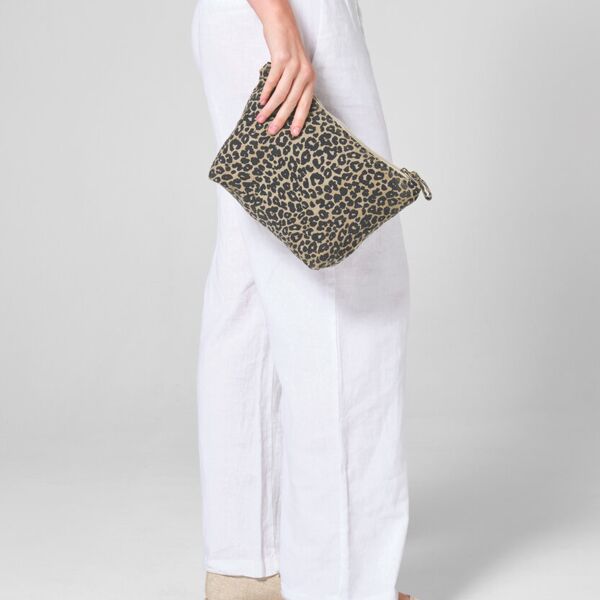 Leopard print canvas accessory bag Miniaturansicht
