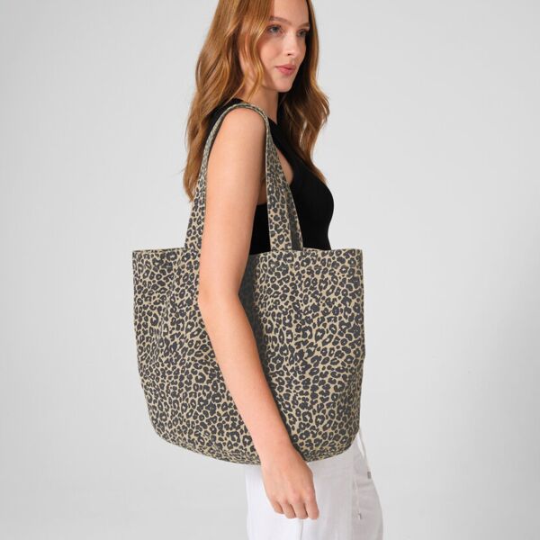 Leopard print canvas shopper Miniaturansicht