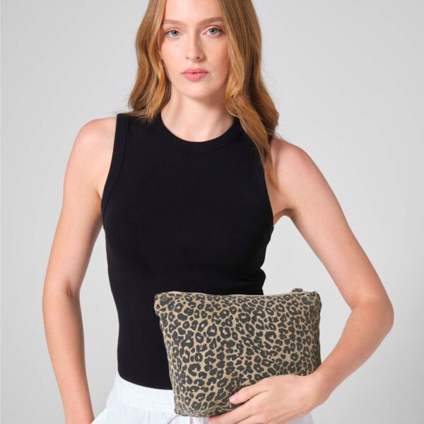 Leopard Print Canvas Accessory Bag Miniaturansicht