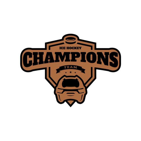 Champions Team Ice Hockey logo template Miniaturansicht