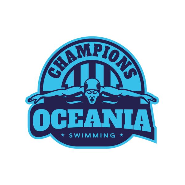 Oceania Champions Swimming logo template Miniaturansicht
