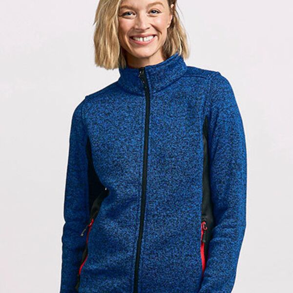 Frauen Strickfleece-Jacke mit Stehkragen  E7705 Miniaturansicht