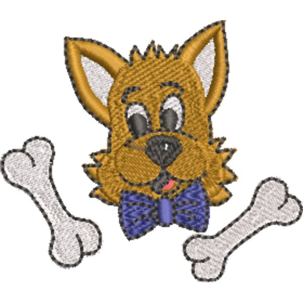 Hund mit Knochen 74 x 64 mm Miniaturansicht