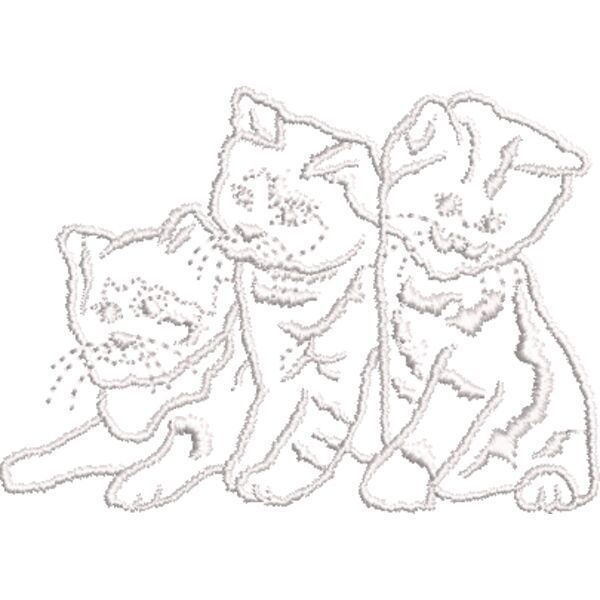 Katzen Weiß 110 x 77 mm Miniaturansicht