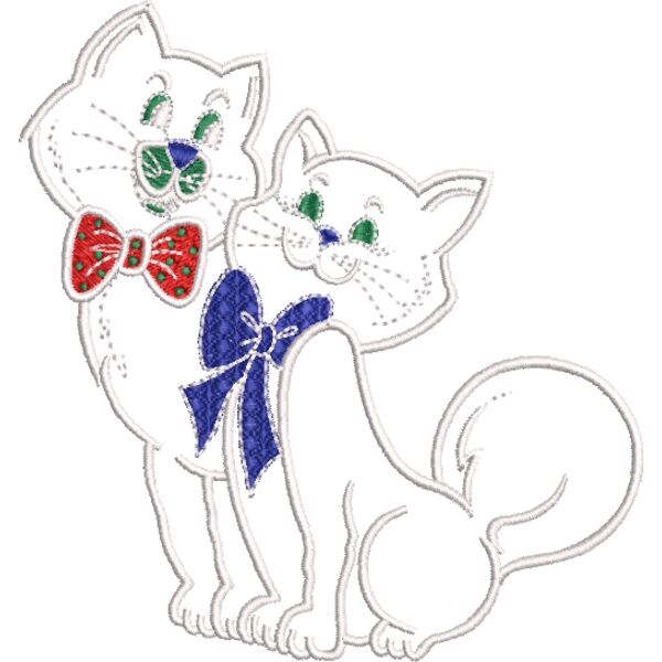 Katzen Weiß 140 x 140 mm Miniaturansicht