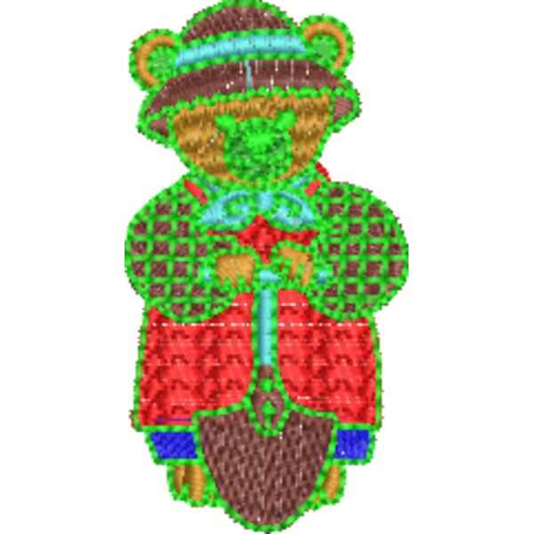 Bär mit Spaten 34 x 64 Miniaturansicht