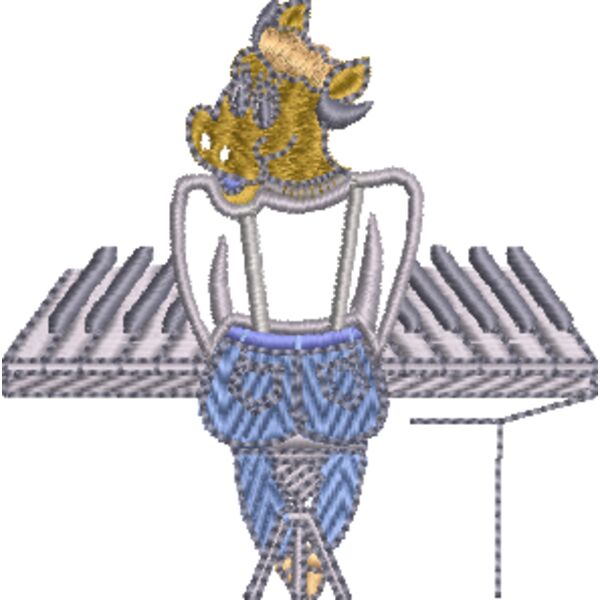 Kuh am Piano 78 x 78 mm Miniaturansicht