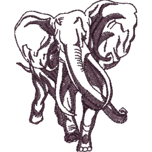 Elefant Schwarz  80 x 100 mm Miniaturansicht