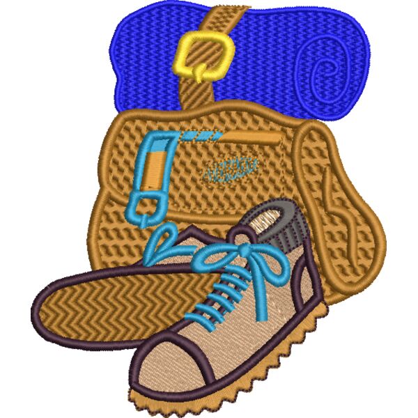 Rucksack und Schuh 130 x 150 mm Miniaturansicht