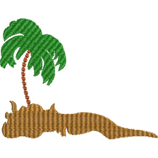 Palme auf einer Insel 100 x 80 mm Miniaturansicht