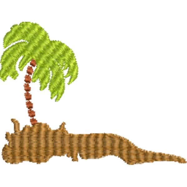 Palme auf einer Insel 68 x 52 mm Miniaturansicht