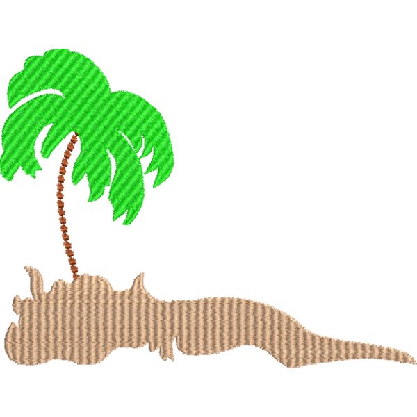 Palme auf einer Insel 150 x 120 mm Miniaturansicht