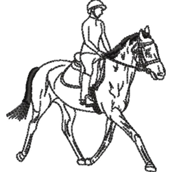Pferd 26 Schwarz mit Reiter Miniaturansicht