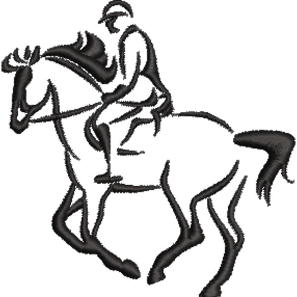 Pferd mit Reiter 17 Schwarz Miniaturansicht