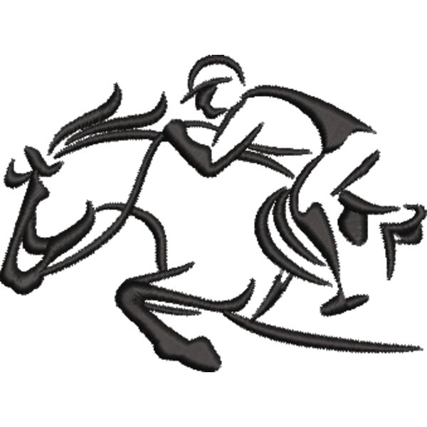 Pferd mit Reiter 15 Schwarz Miniaturansicht