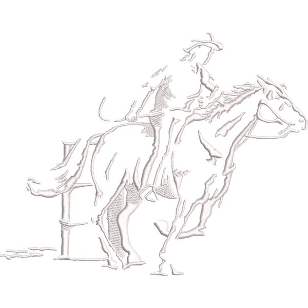 Pferd mit Reiter 6 Weiß Miniaturansicht